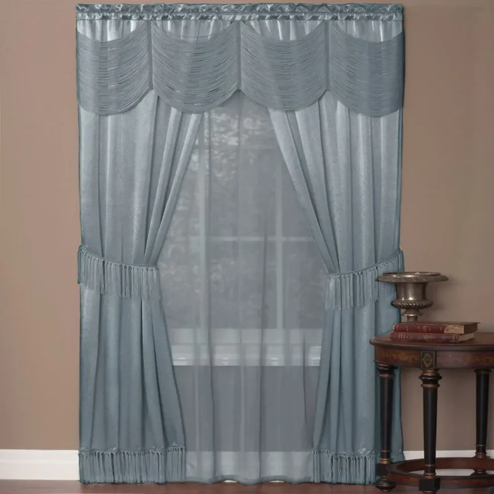 Woven Trends Halley 6 Piece Window Curtain Set, Victorian Style Curtains 84